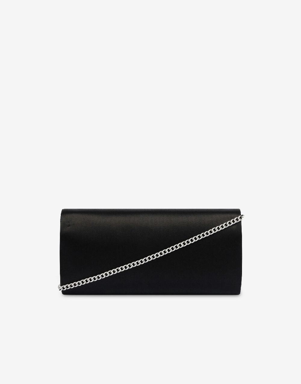 Alberta Ferretti Clutch in raso con ricamo perline e strass Italy