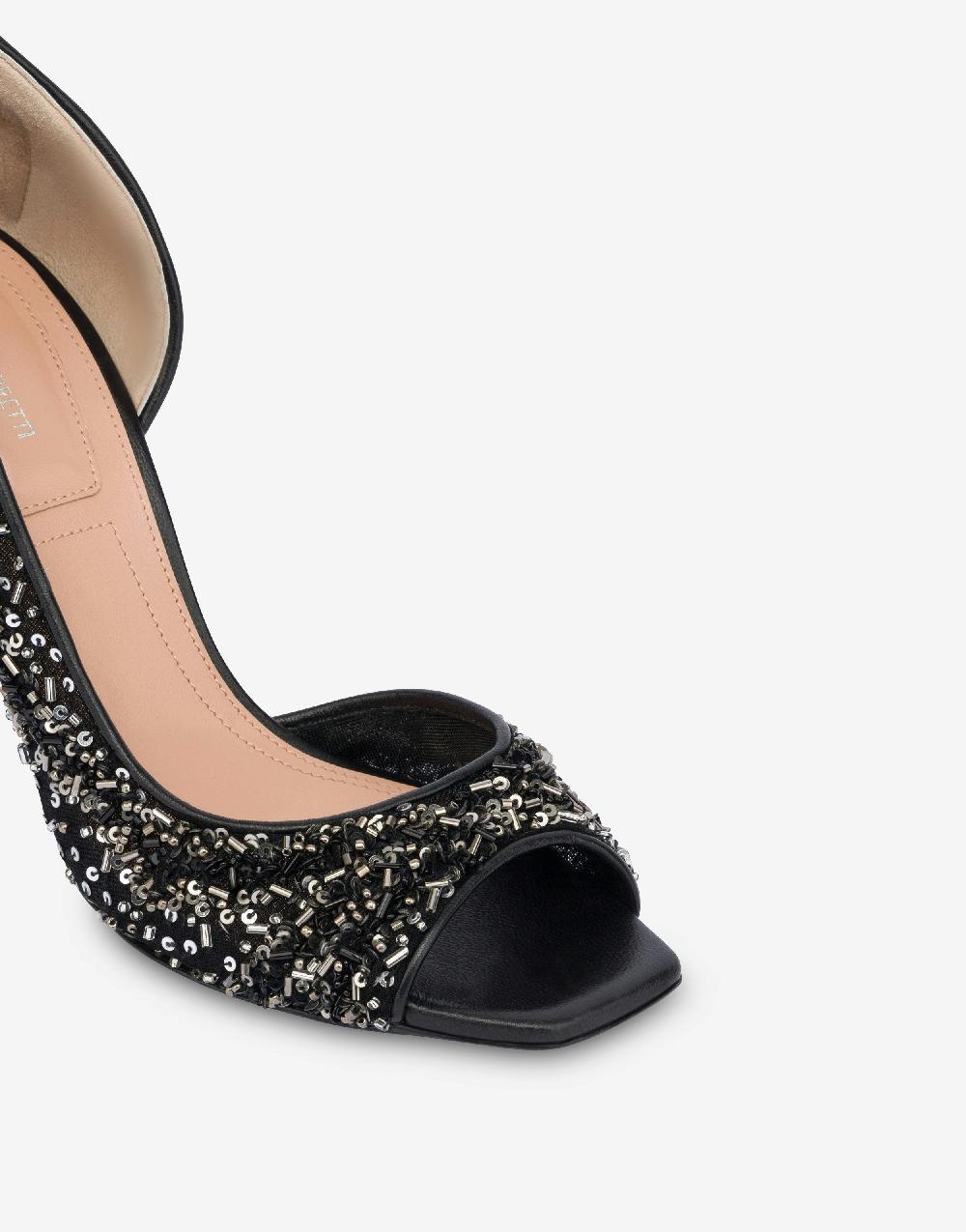 Alberta Ferretti Décolleté d'Orsay in rete con paillettes e perline 2025