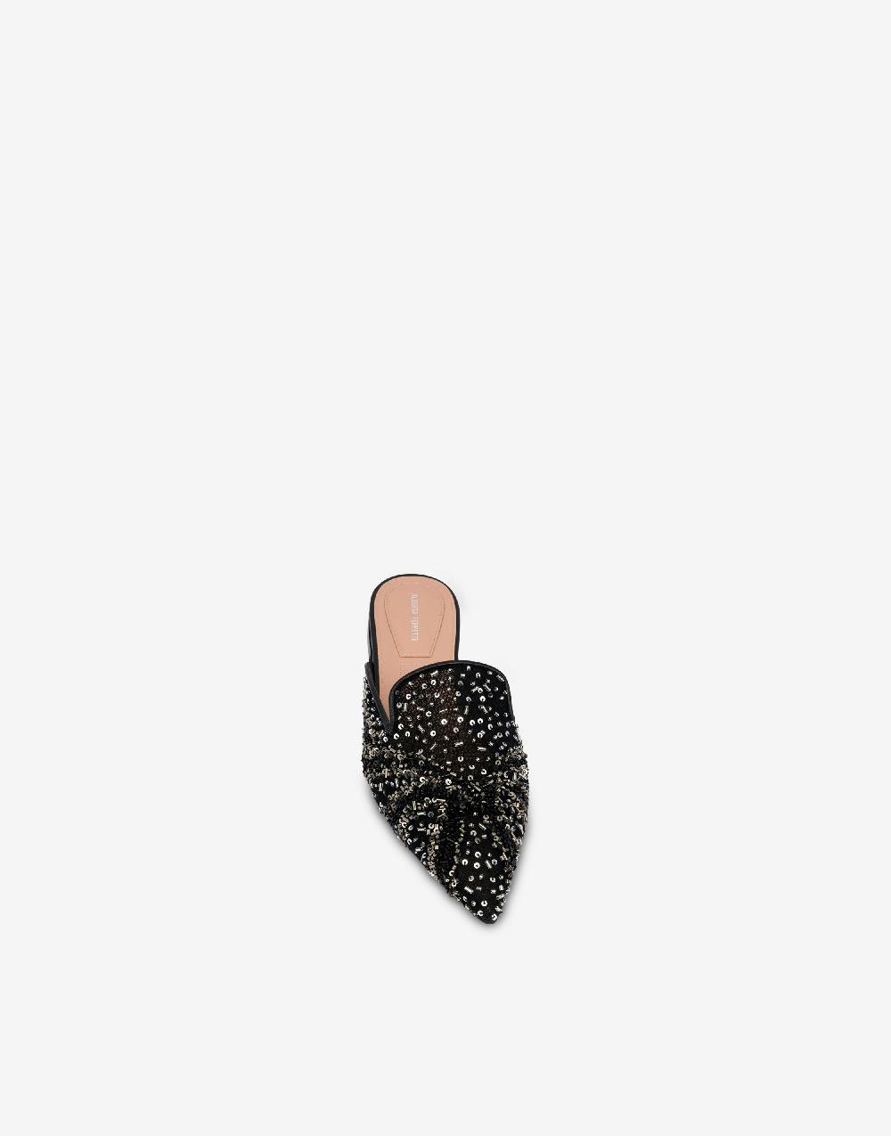 Alberta Ferretti Mia Mule in rete con paillettes e perline In Linea