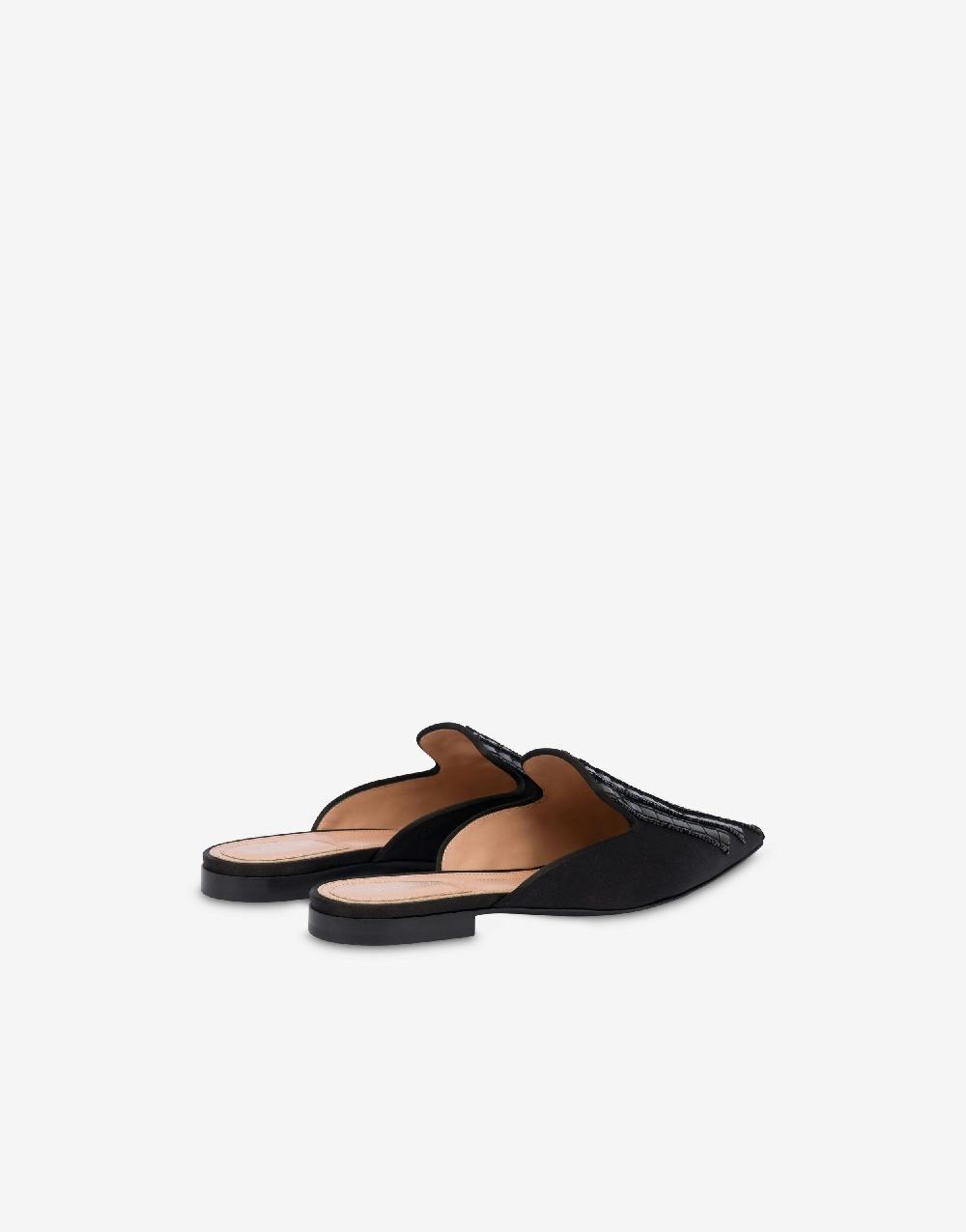 Alberta Ferretti Mia Mule in raso con ricamo effetto gessato Qualità