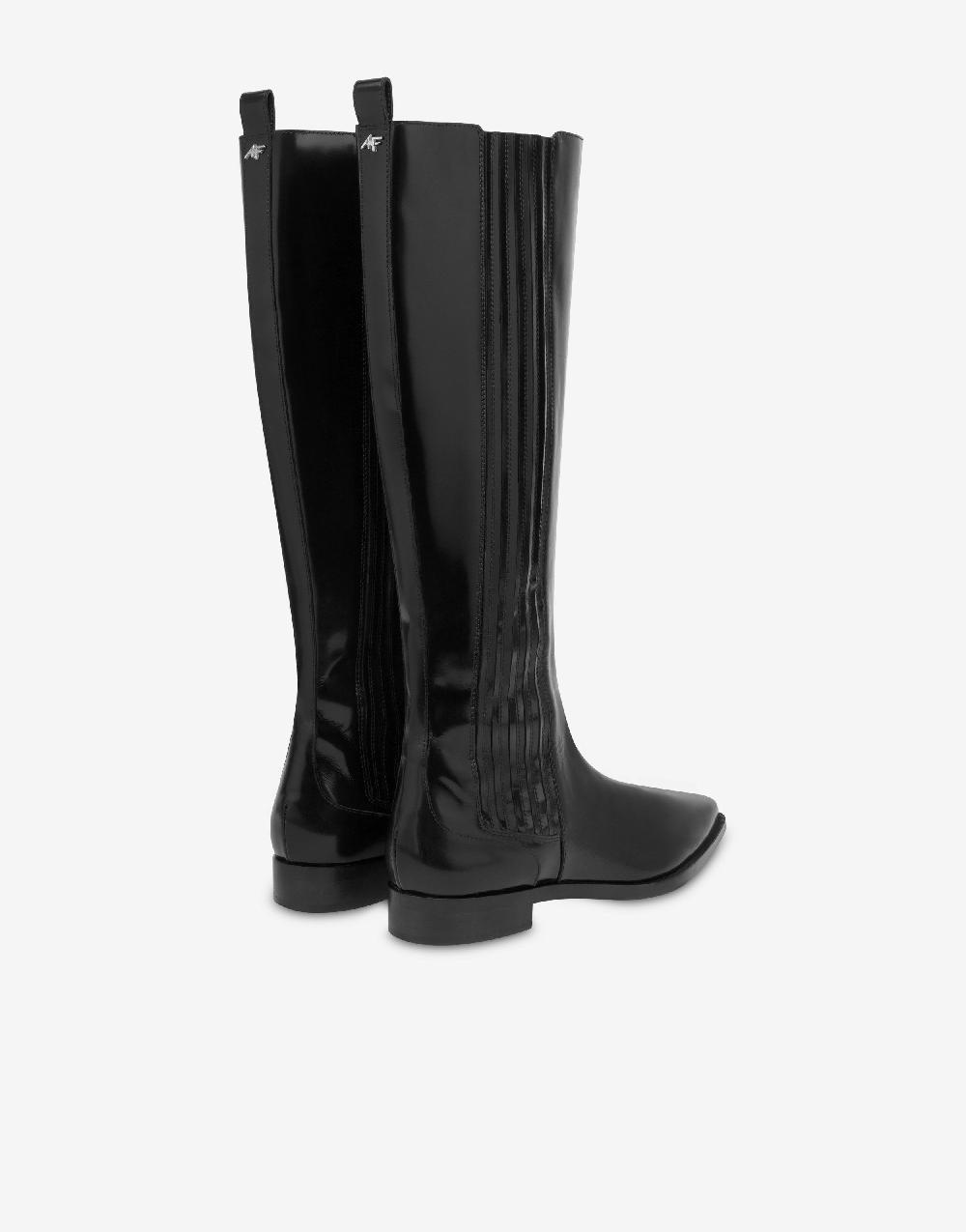 Alberta Ferretti Stivali in vitello spazzolato Promozione