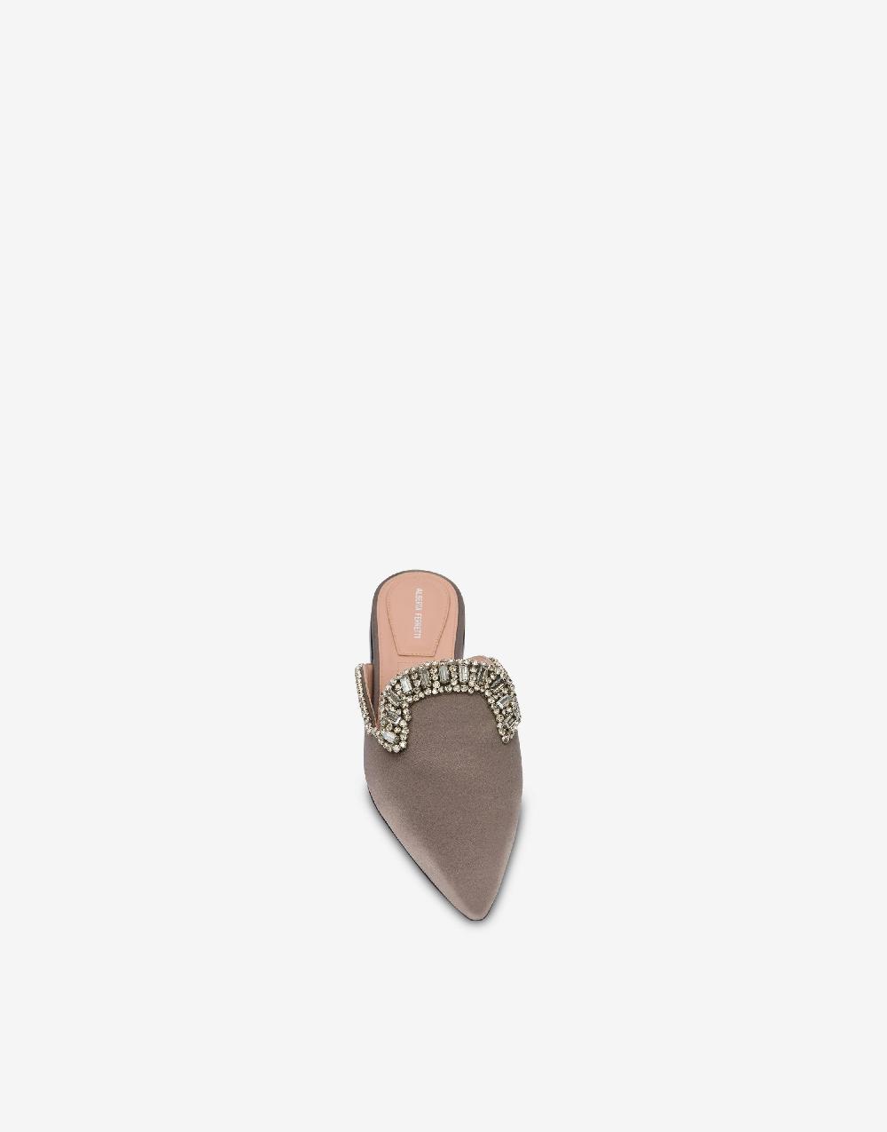 Alberta Ferretti Mia Mule in raso con ricamo effetto gioiello Acquista Ora
