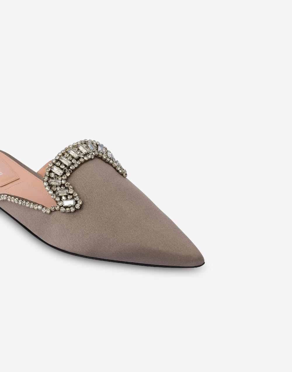 Alberta Ferretti Mia Mule in raso con ricamo effetto gioiello Acquista Ora