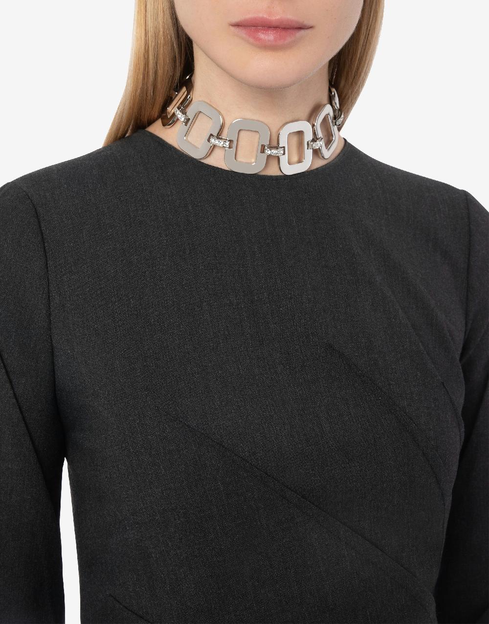Alberta Ferretti Collana girocollo in metallo con strass Comprane uno, ottenene uno gratis