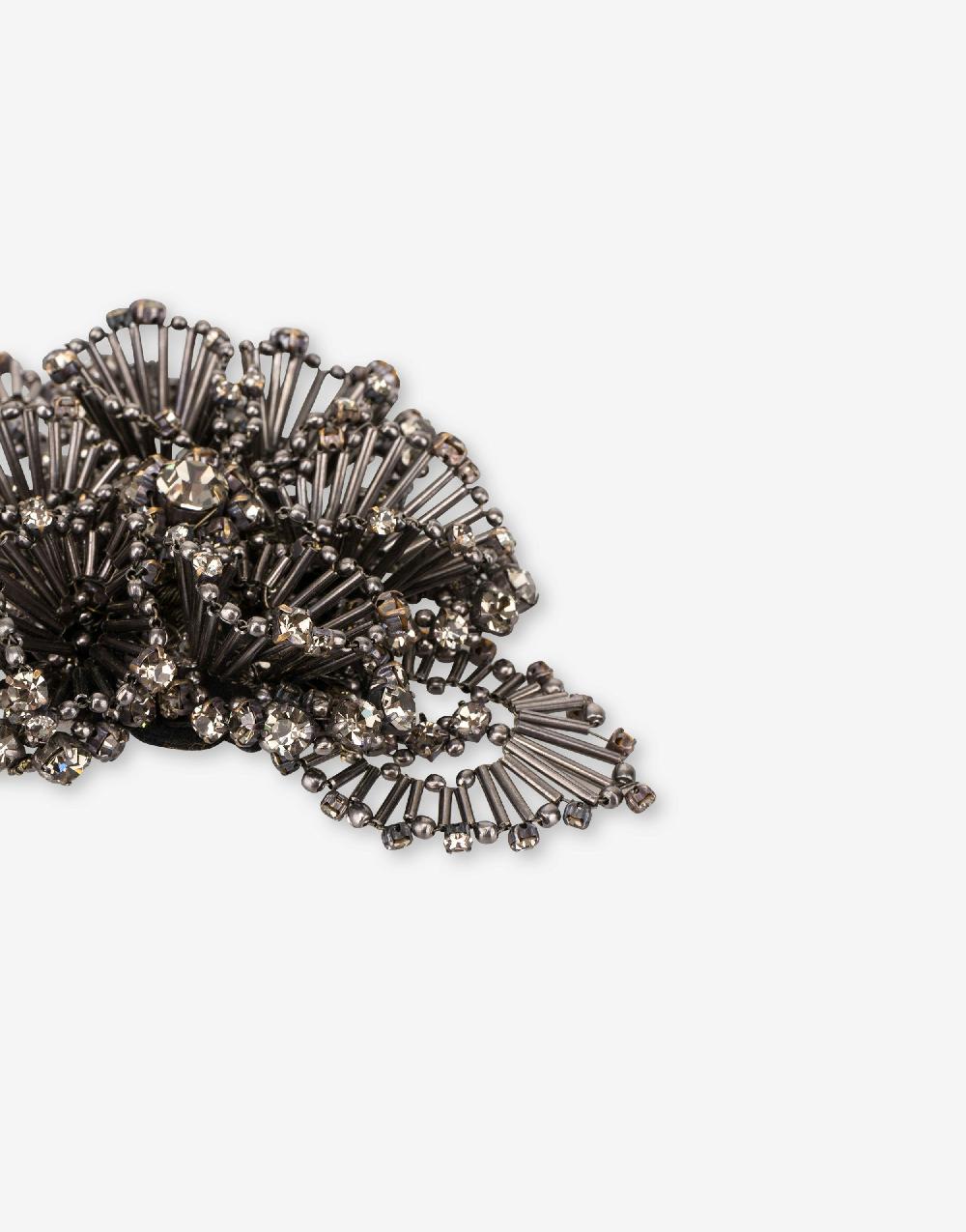 Alberta Ferretti Spilla bijoux a fiore argento con pietre e perline Offerta