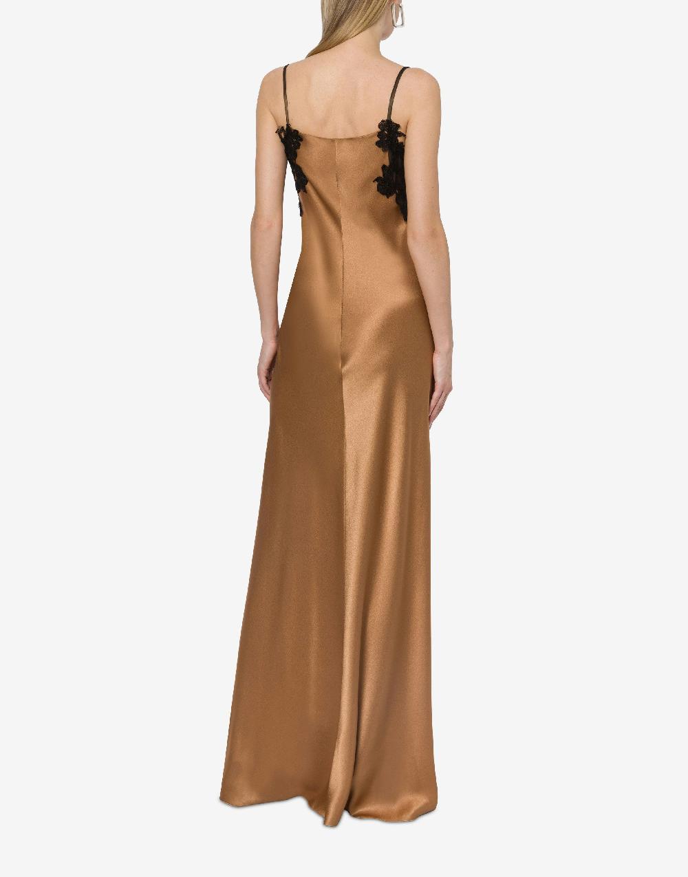 Alberta Ferretti Abito in raso con tulle e pizzo Hotsell