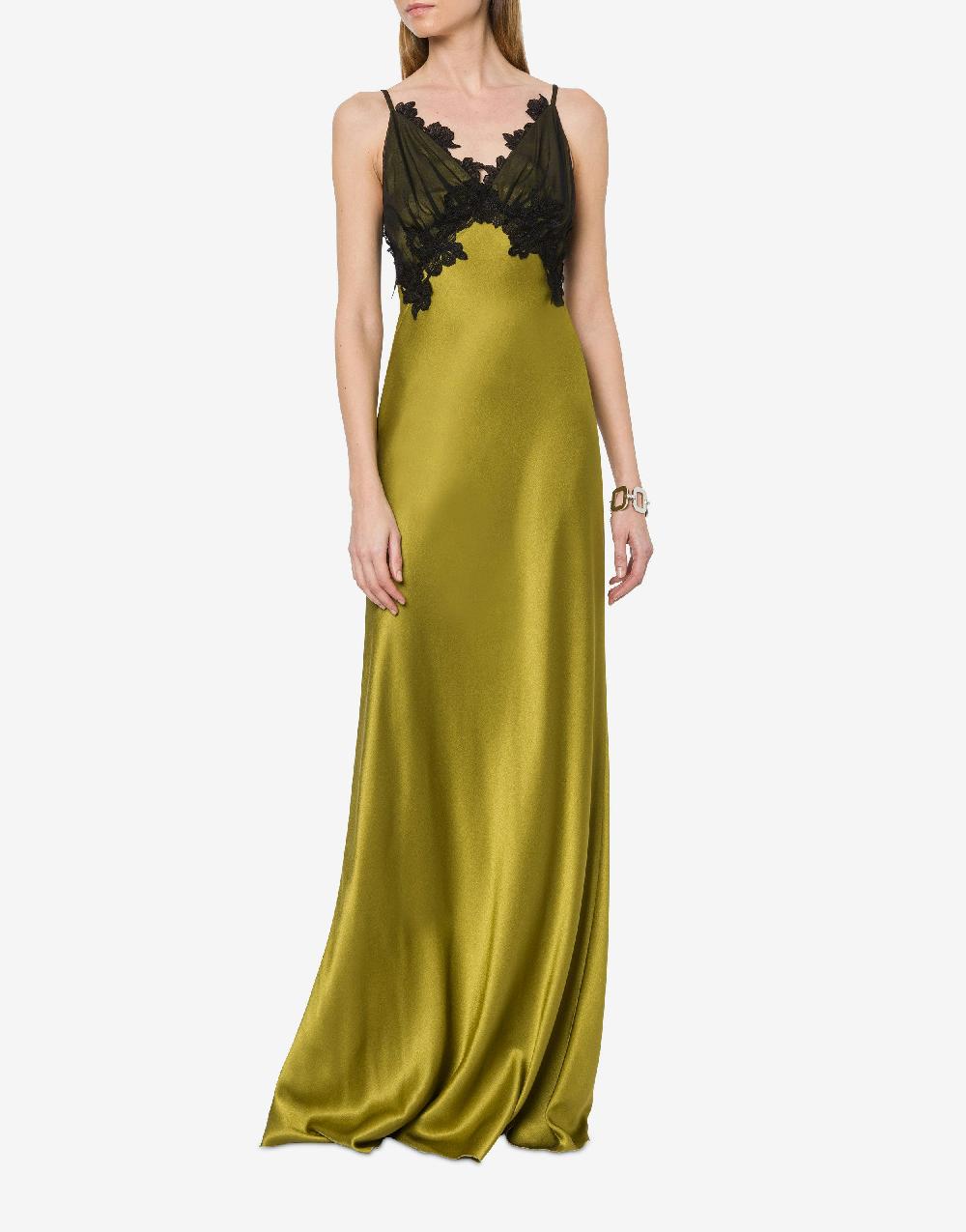 Alberta Ferretti Abito in raso con tulle e pizzo Ultimo giorno