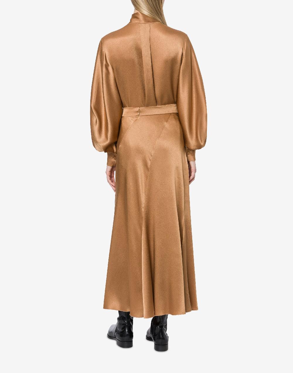 Alberta Ferretti Camicia in raso con collo lavallière Saldi Di Fabbrica