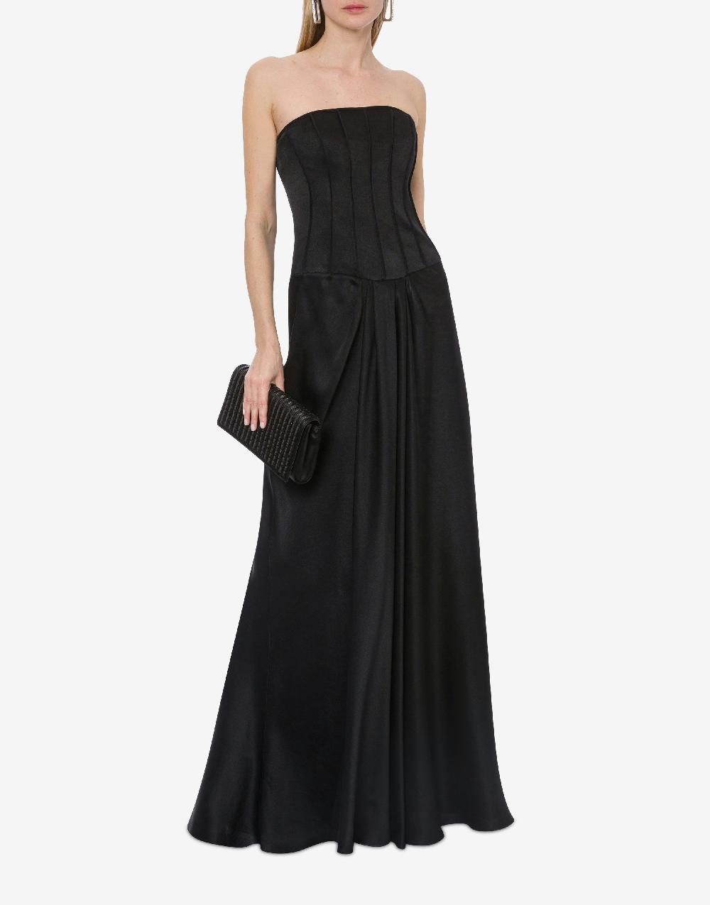 Alberta Ferretti Abito lungo bustier in raso Nuova