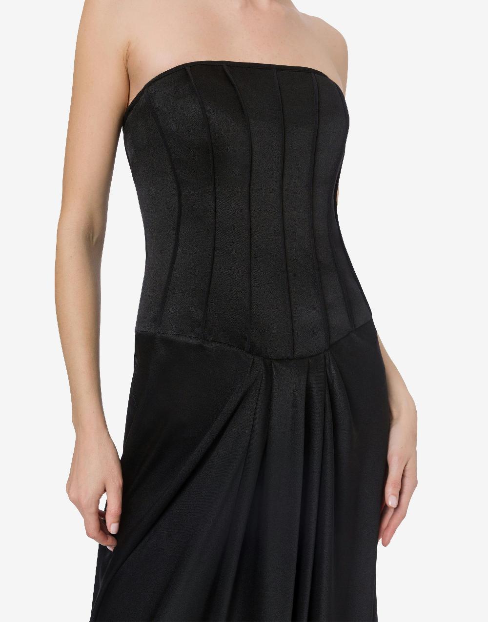 Alberta Ferretti Abito lungo bustier in raso Nuova