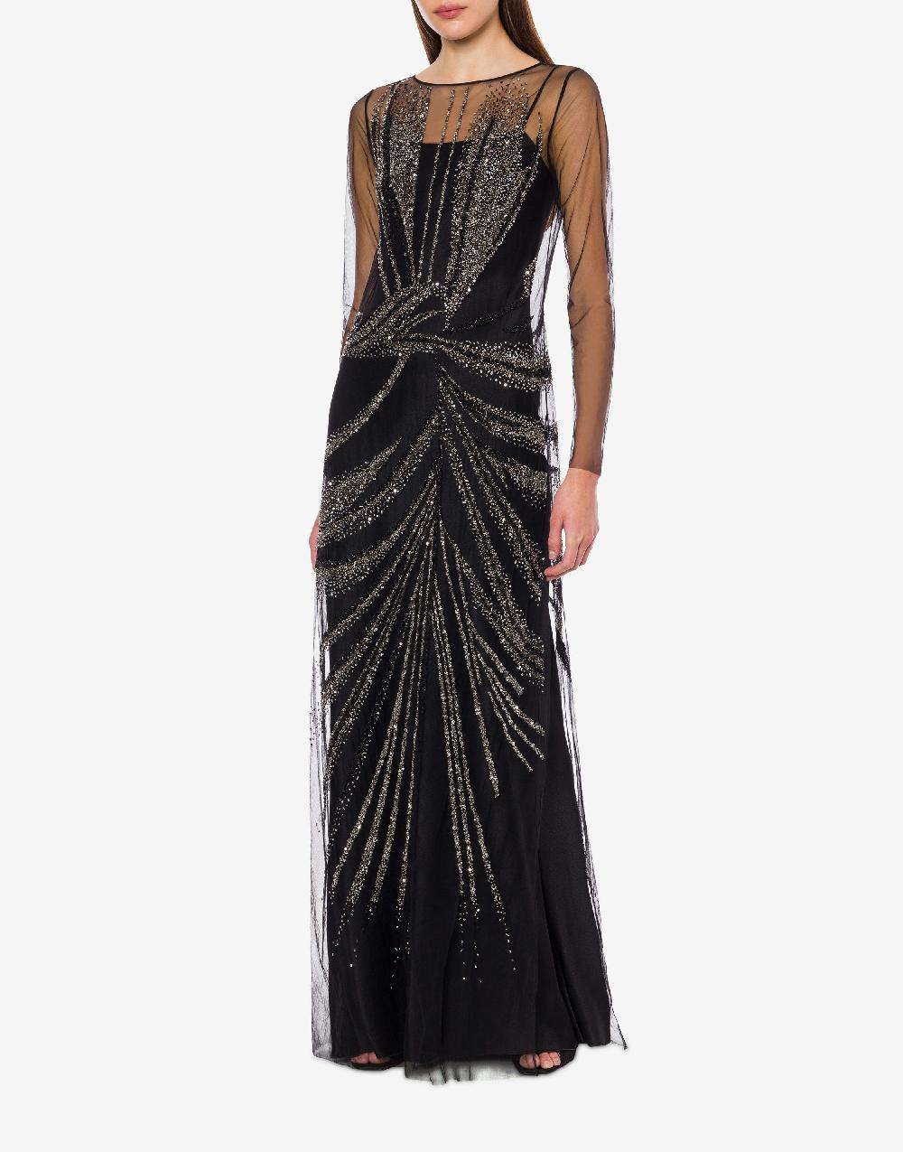 Alberta Ferretti Abito in tulle con ricamo drappeggio Italia