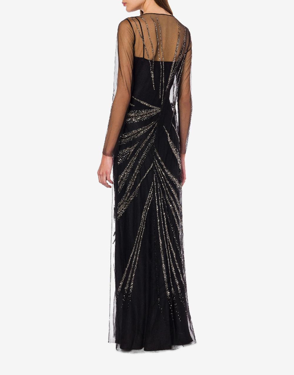 Alberta Ferretti Abito in tulle con ricamo drappeggio Italia
