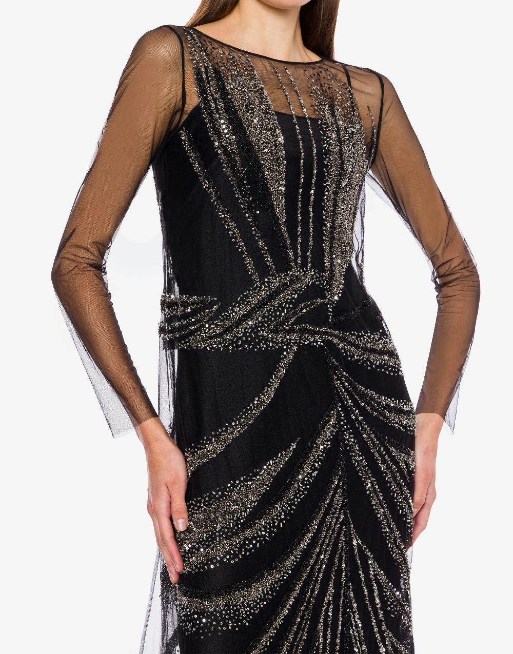 Alberta Ferretti Abito in tulle con ricamo drappeggio Italia