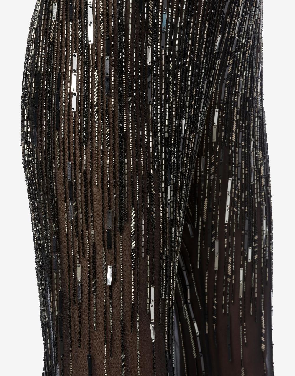 Alberta Ferretti Pantalone con flare perline e paillettes degradé 2025