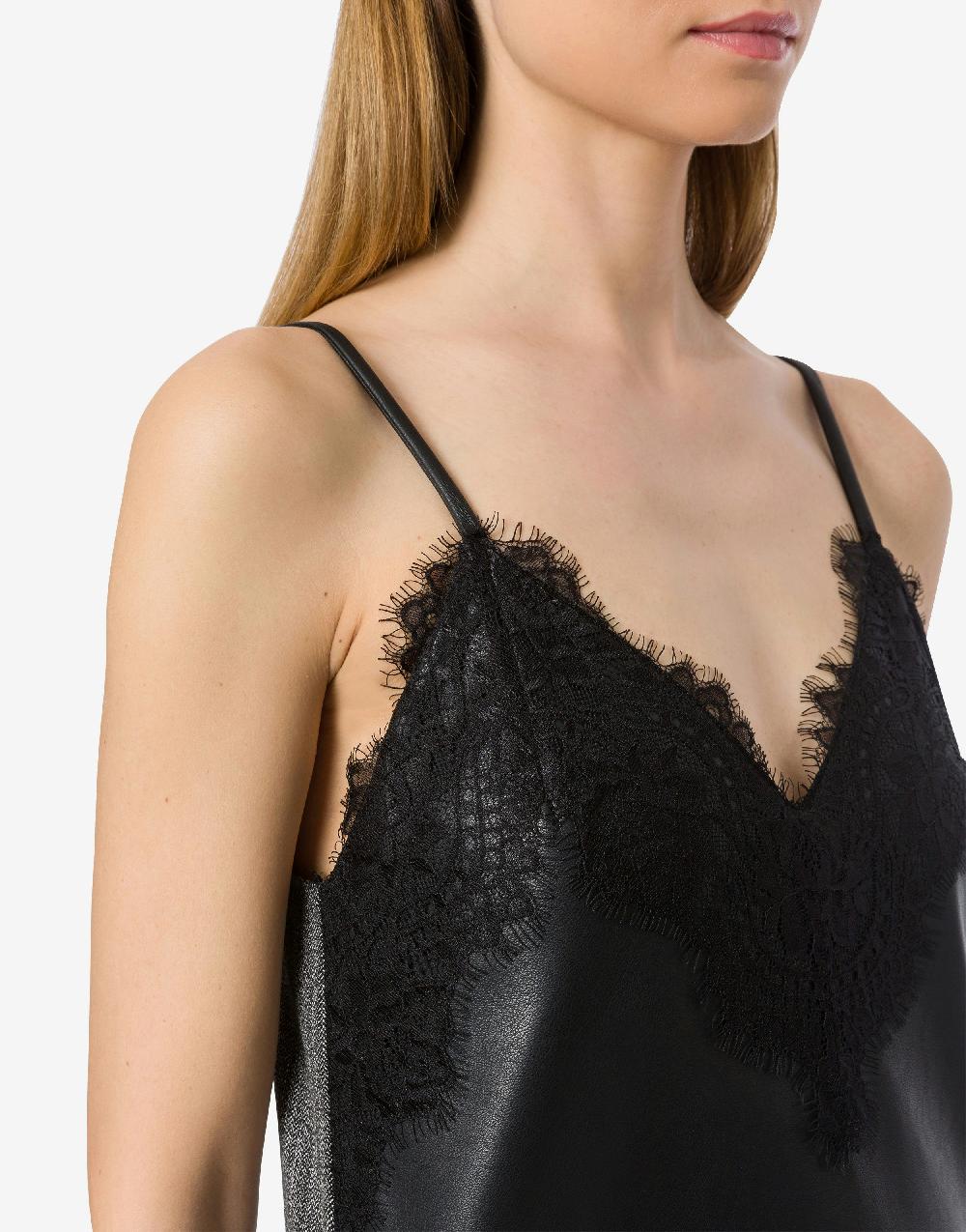 Alberta Ferretti Tank top in tessuto nappato e chevron In Linea