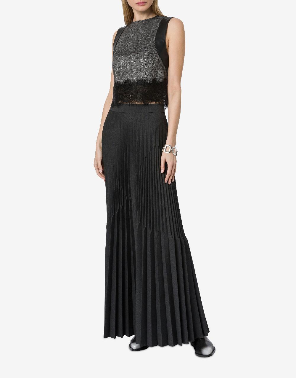 Alberta Ferretti Crop top in chevron con pizzo Esporta salva
