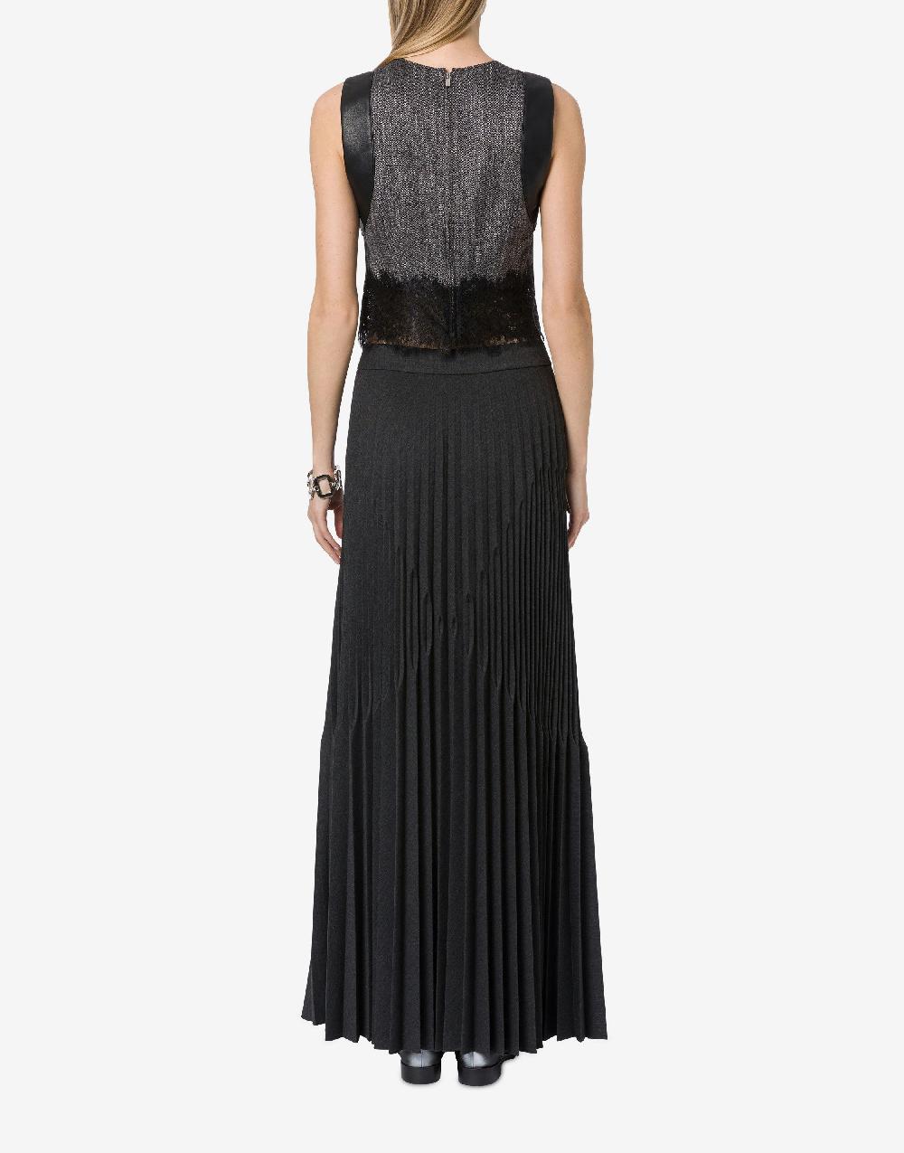 Alberta Ferretti Crop top in chevron con pizzo Esporta salva