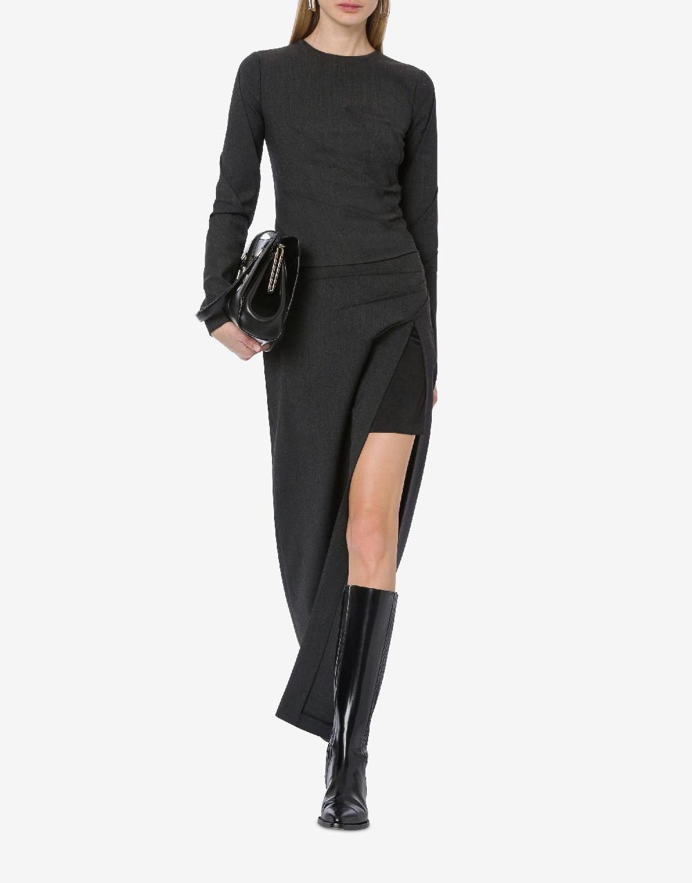 Alberta Ferretti Blusa in twill di lana stretch Pezzi Unici
