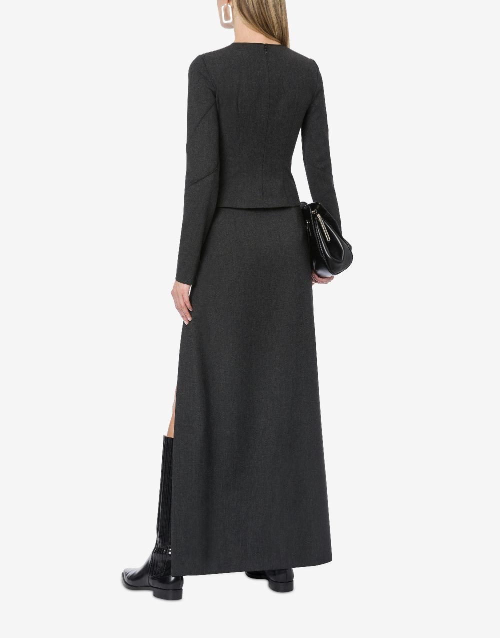 Alberta Ferretti Blusa in twill di lana stretch Pezzi Unici
