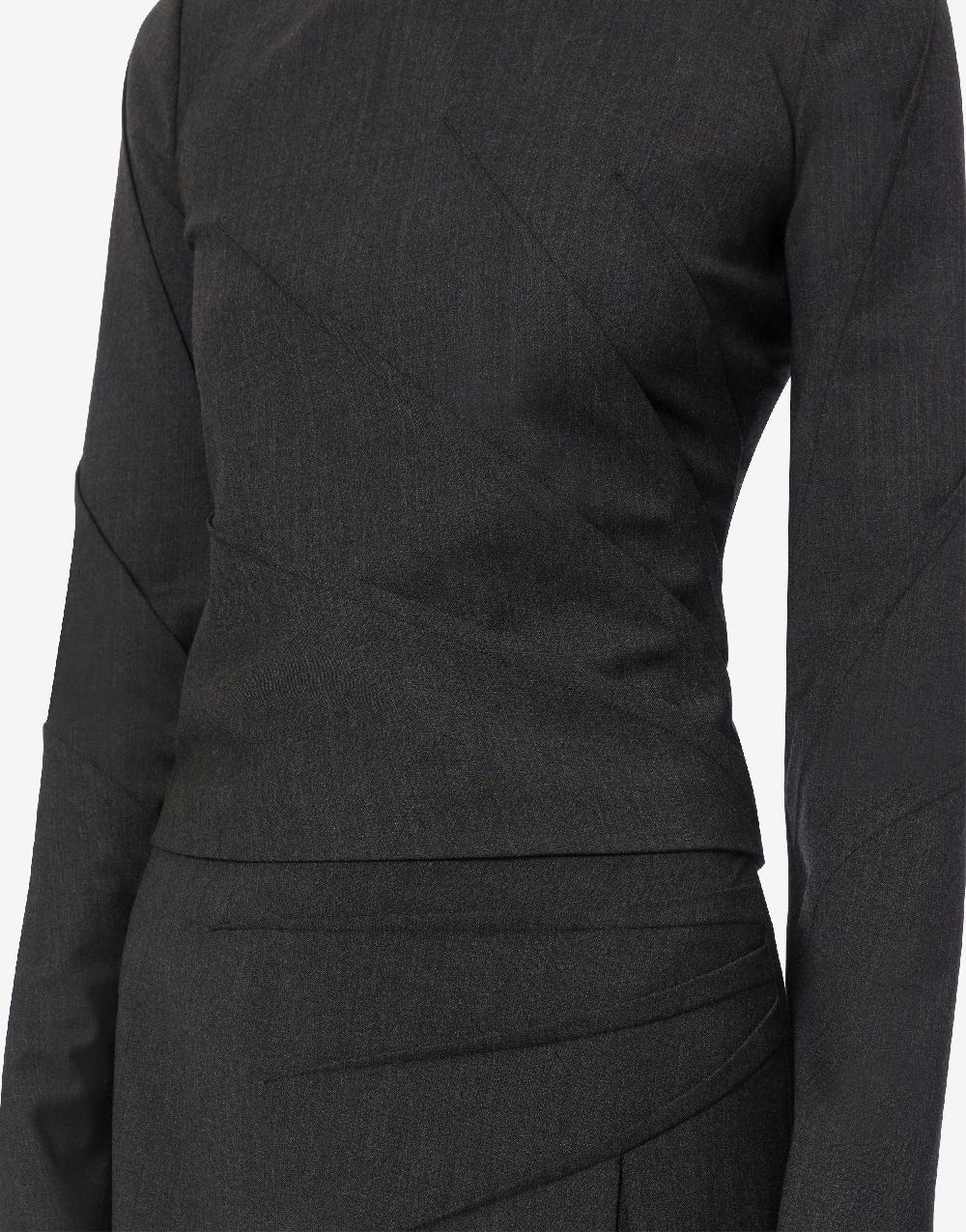 Alberta Ferretti Blusa in twill di lana stretch Pezzi Unici