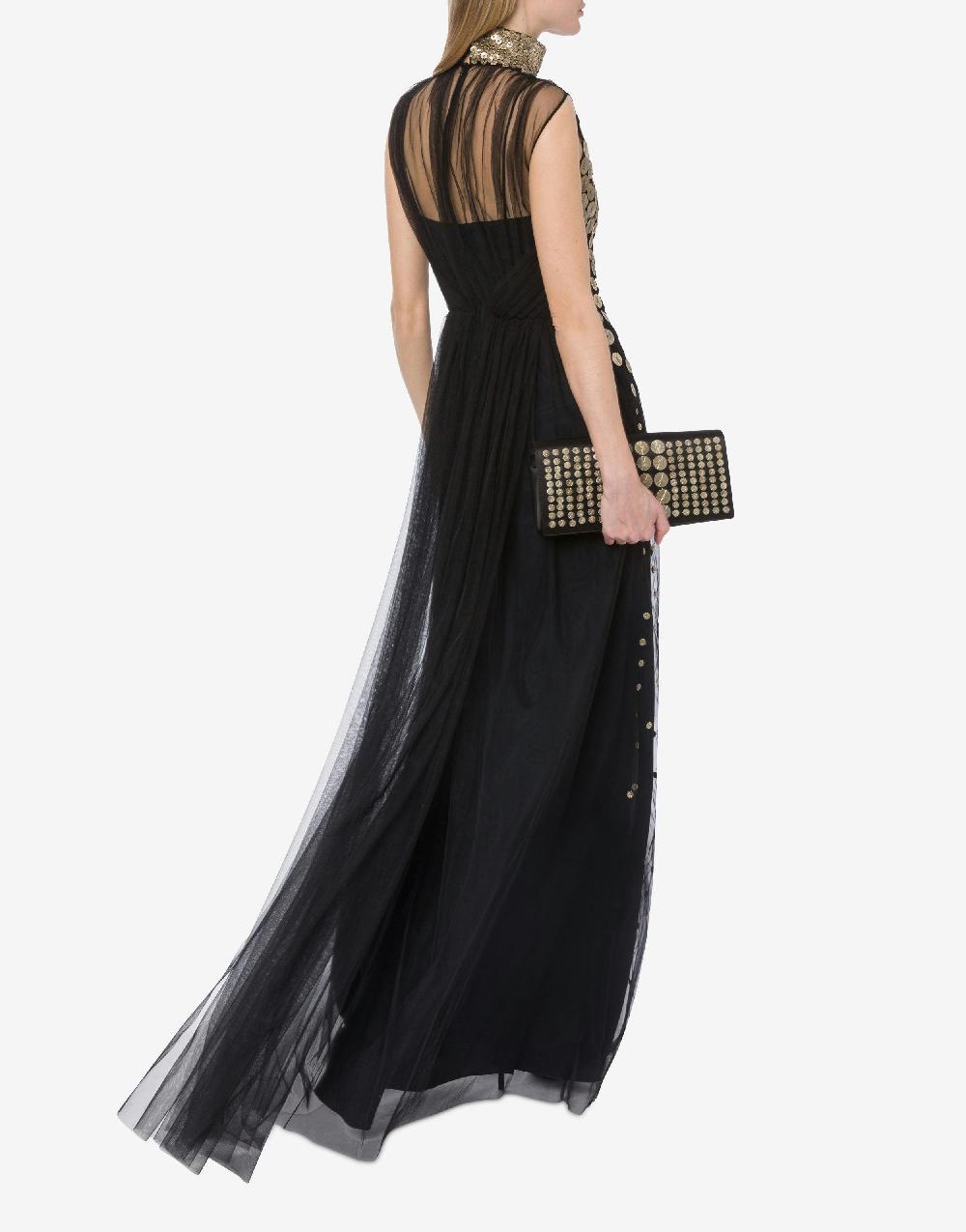 Alberta Ferretti Abito in tulle con ricamo medaglie Qualità Garantita