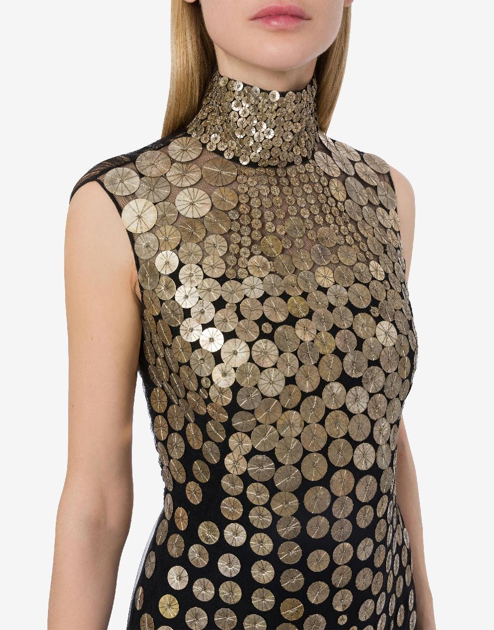 Alberta Ferretti Abito in tulle con ricamo medaglie Qualità Garantita
