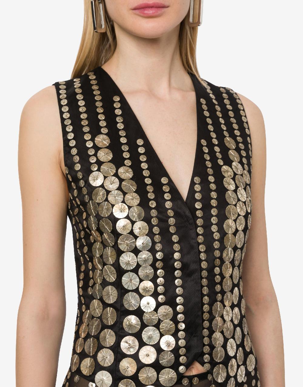 Alberta Ferretti Gilet con ricamo medaglie Negozi Online
