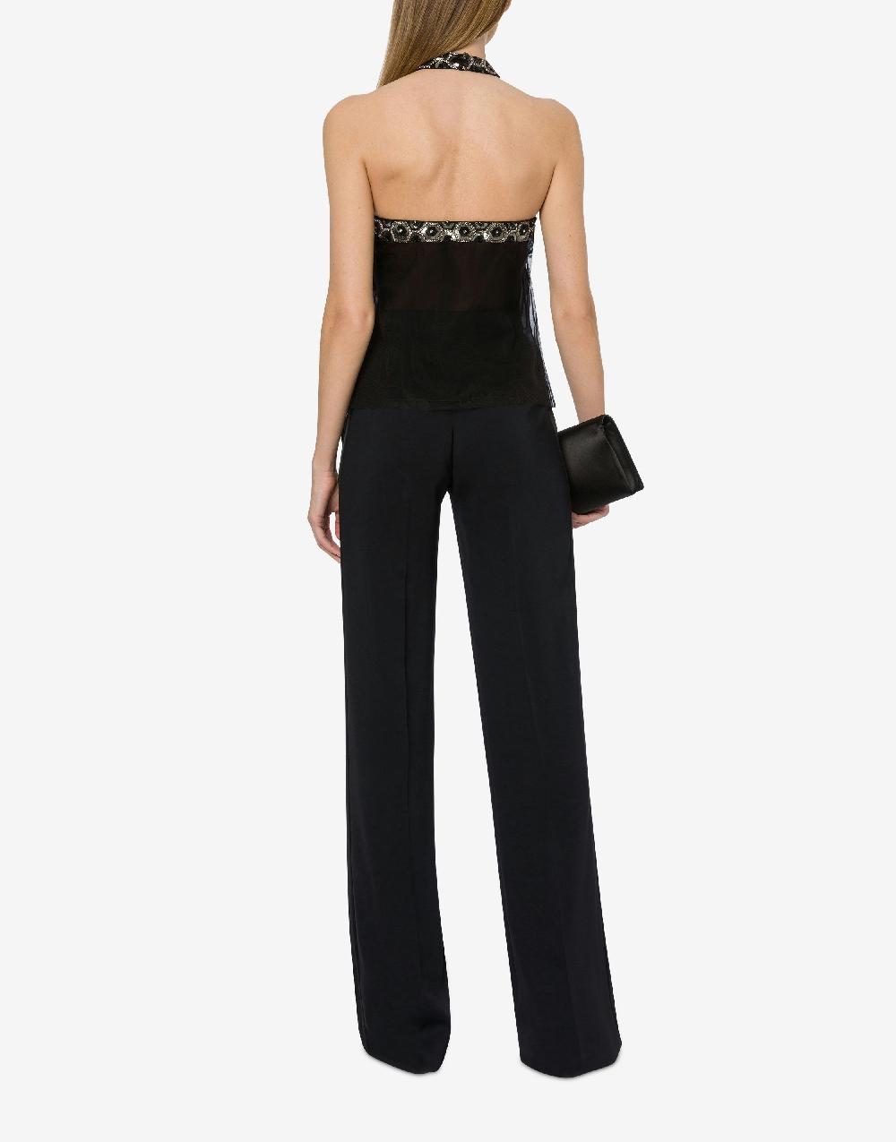 Alberta Ferretti Top in tulle con ricamo geometrico Affare Del Giorno