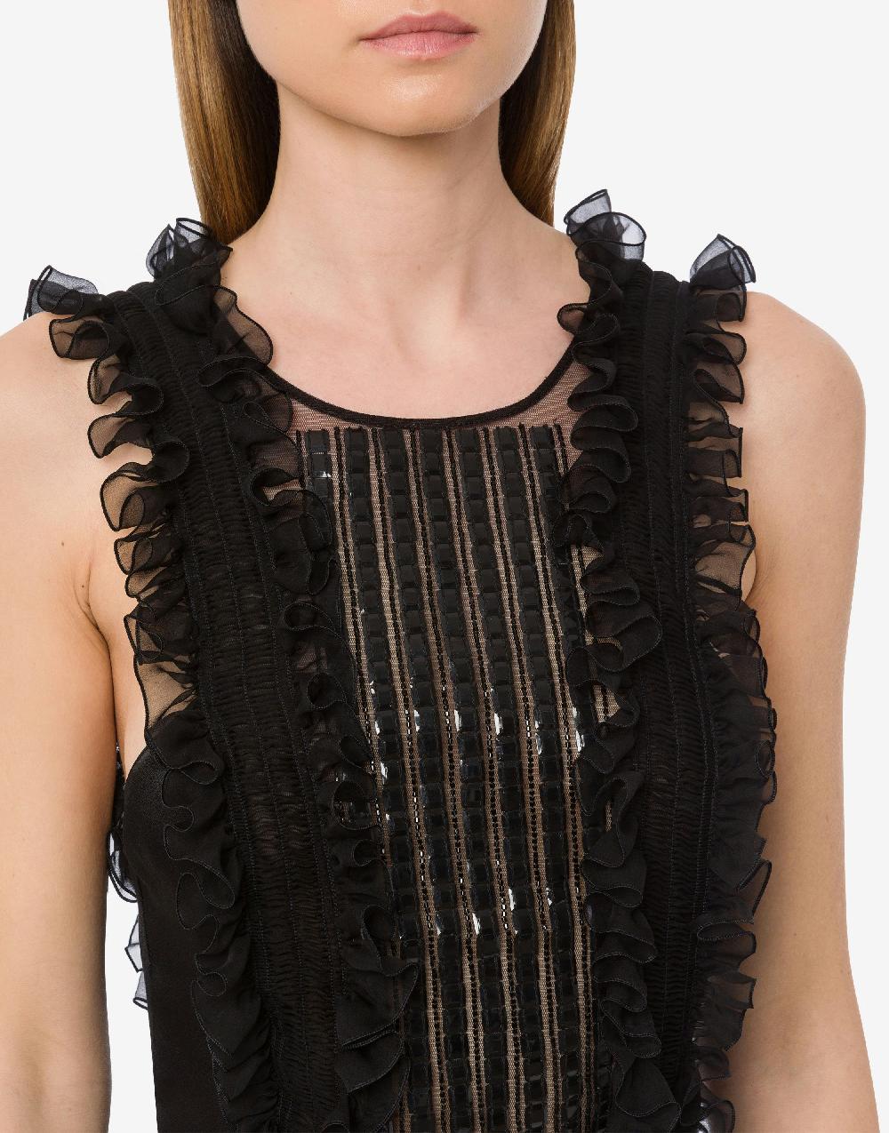 Alberta Ferretti Top in chiffon organico con colletto staccabile Prezzo Ridotto