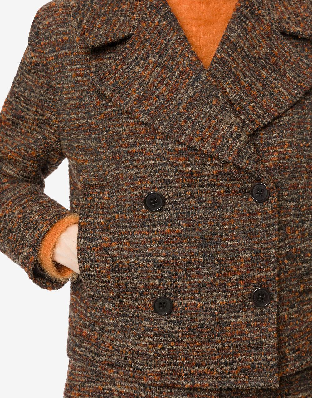 Alberta Ferretti Cappotto corto in tweed bottonato Hotsell