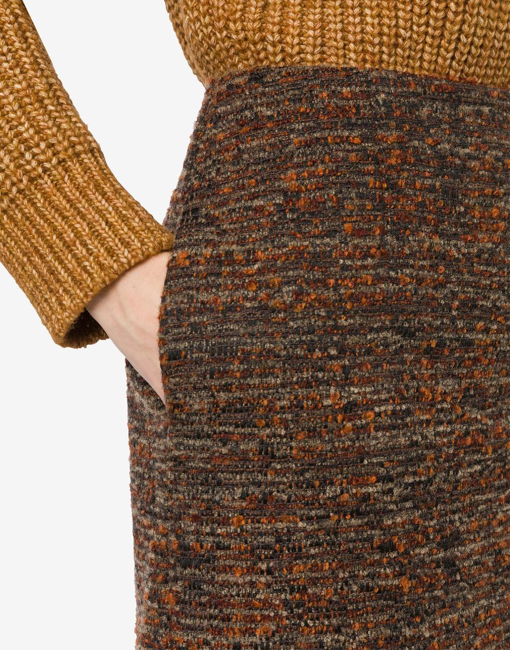 Alberta Ferretti Minigonna in tweed bottonato Vendita Calda