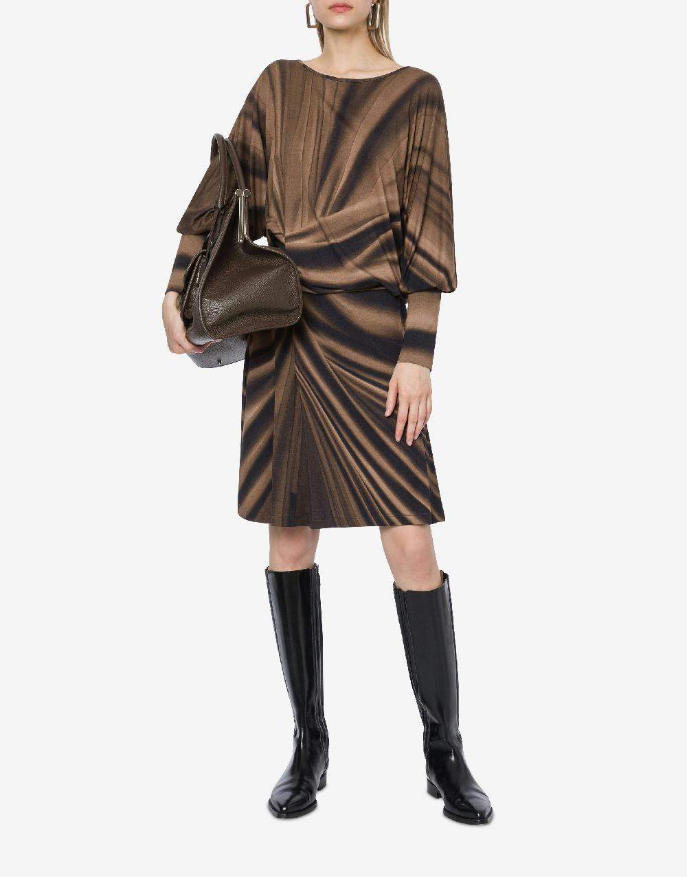 Alberta Ferretti Abito in jersey con stampa Drappeggio In Saldo