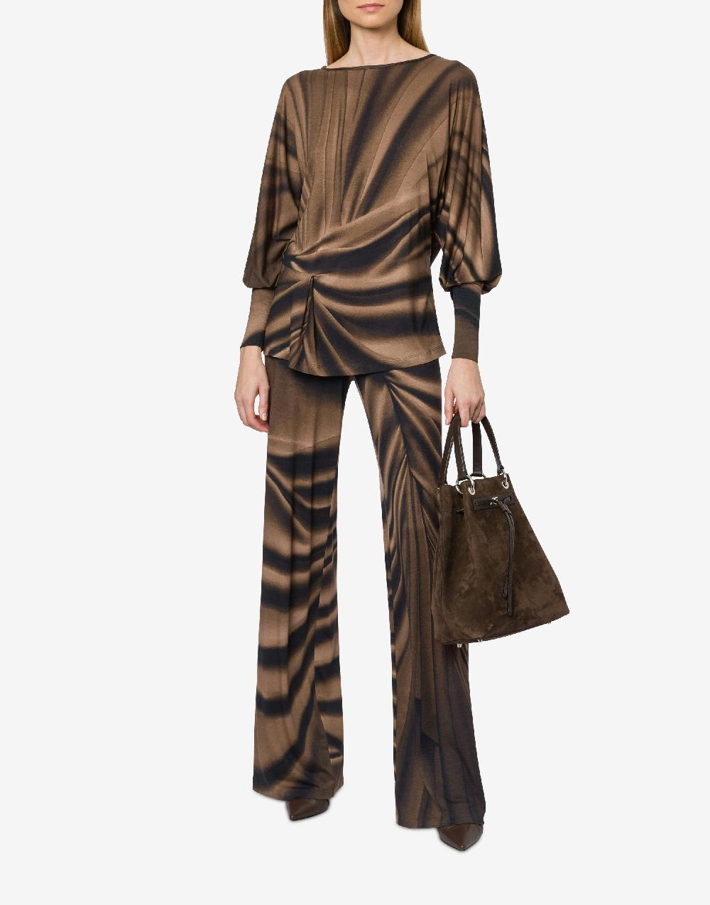 Alberta Ferretti Maglia in jersey con stampa drappeggio Moda
