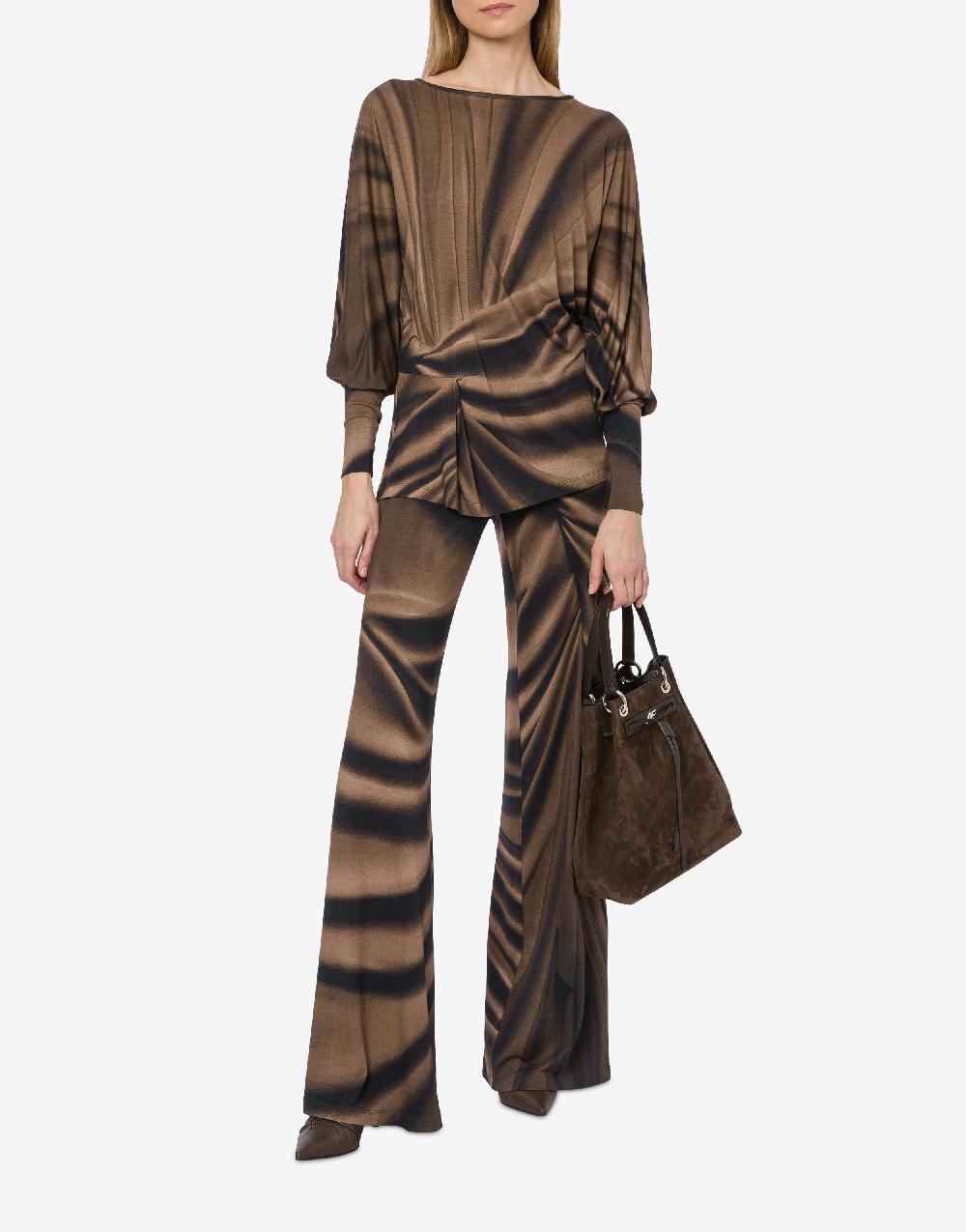 Alberta Ferretti Pantalone in jersey con stampa Drappeggio 2025