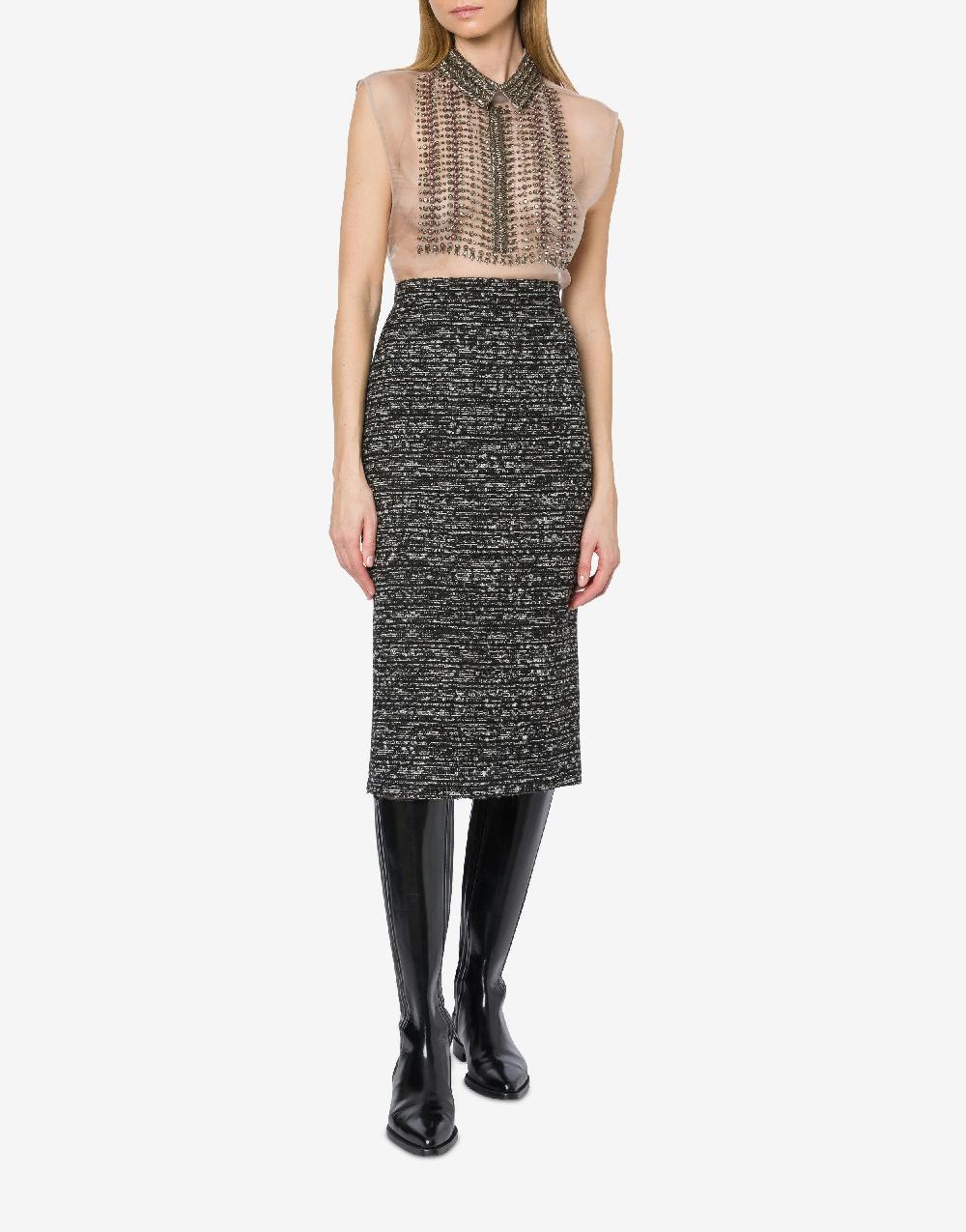 Alberta Ferretti Gonna midi in tweed bottonato Italia
