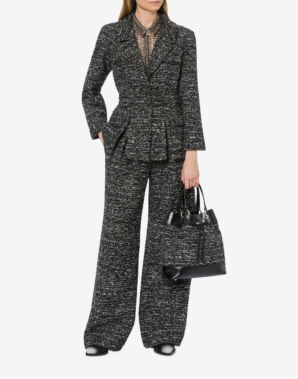 Alberta Ferretti Giacca in tweed bottonato con spacchi Hotsell