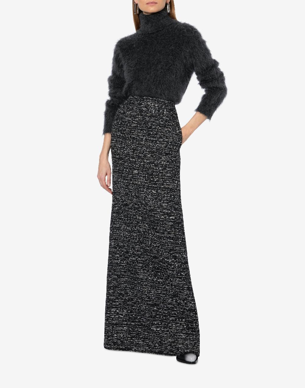 Alberta Ferretti Gonna lunga in tweed bottonato In Linea