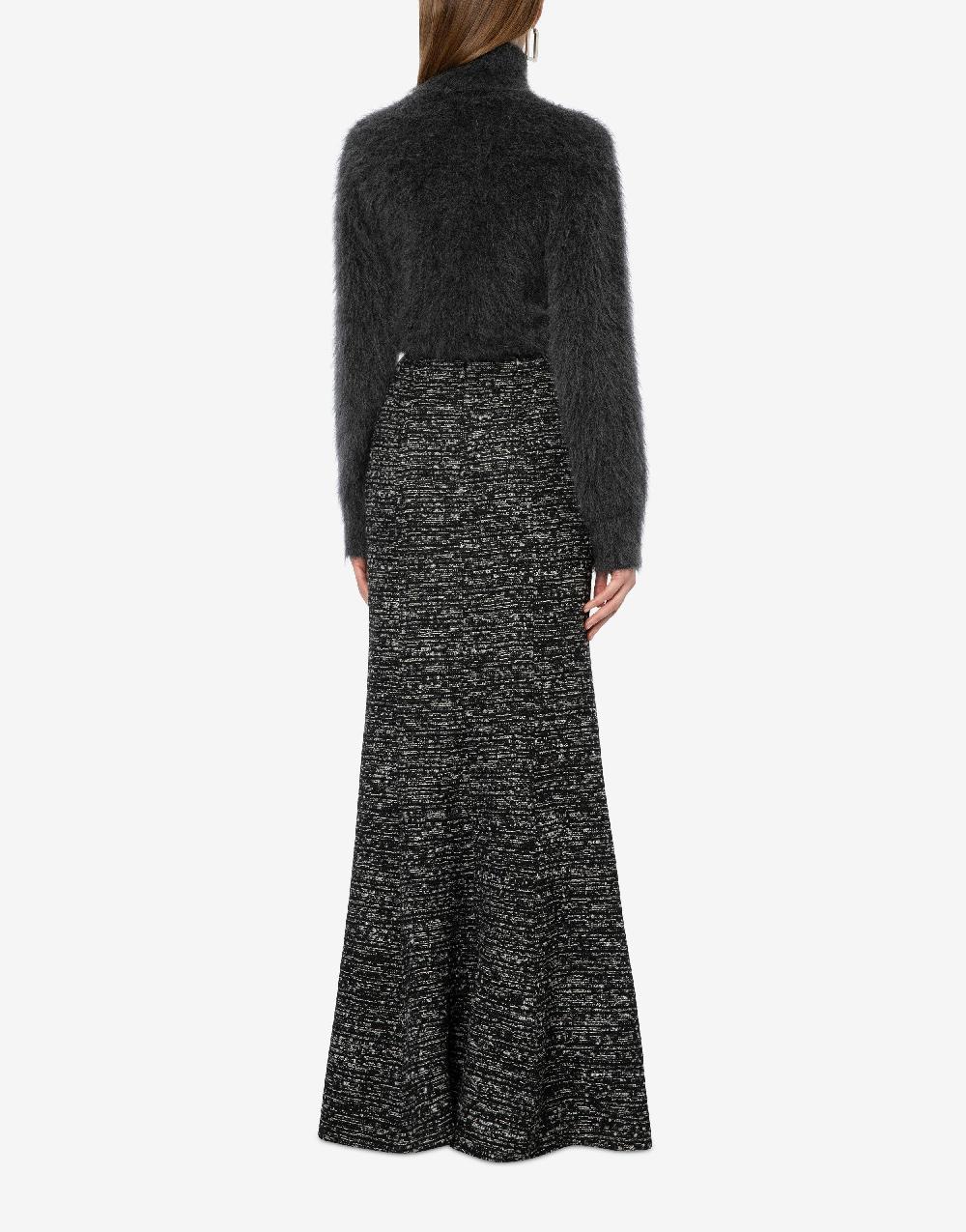Alberta Ferretti Gonna lunga in tweed bottonato In Linea