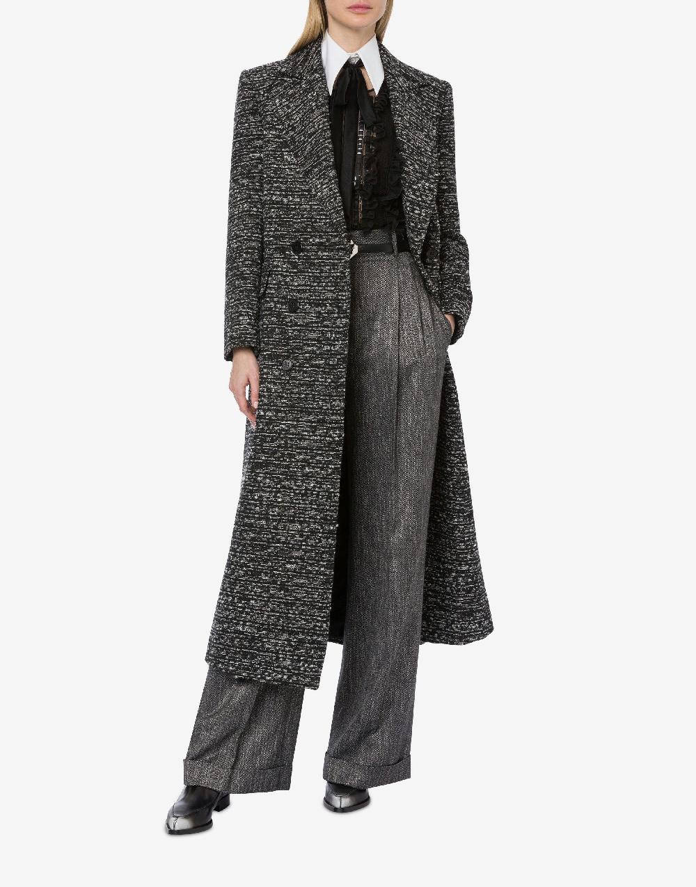 Alberta Ferretti Cappotto doppiopetto in tweed bottonato Nuovo