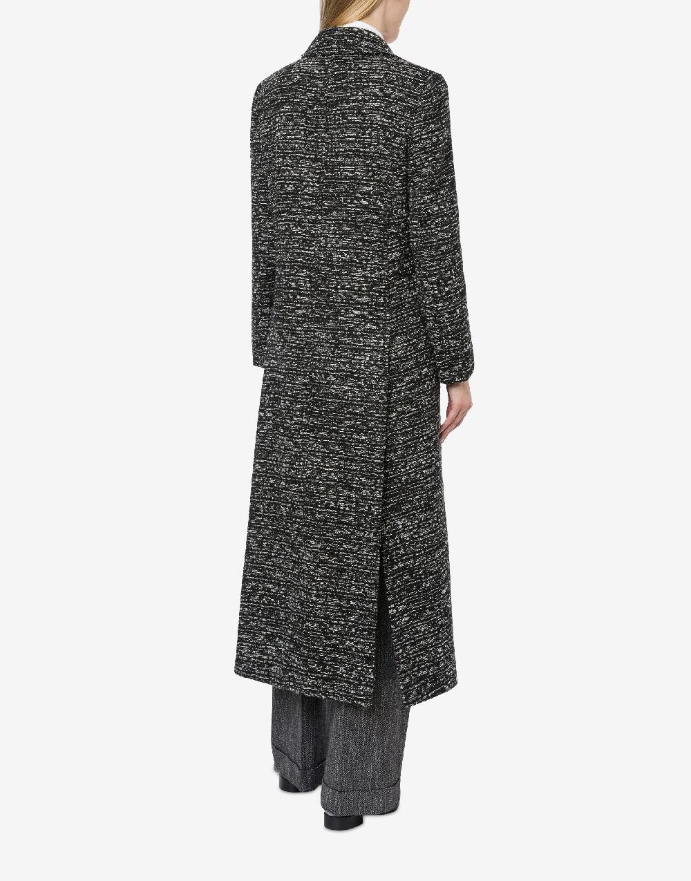 Alberta Ferretti Cappotto doppiopetto in tweed bottonato Nuovo