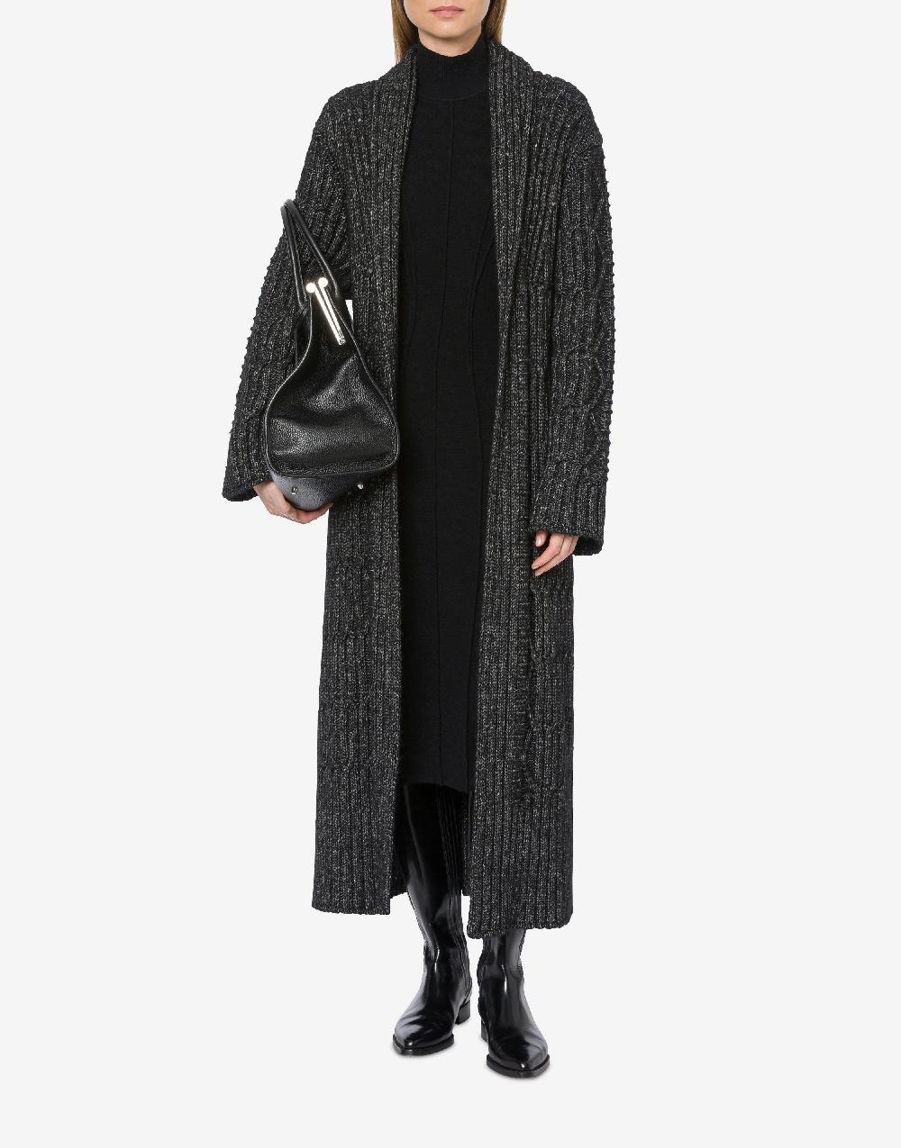 Alberta Ferretti Cardigan lungo in fettuccia lana cotone Qualità