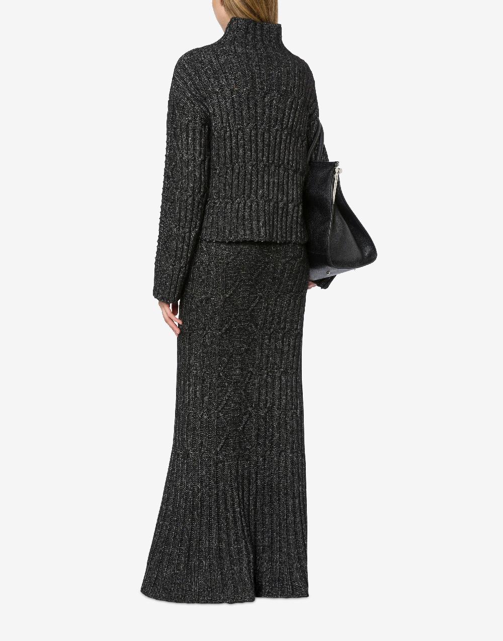 Alberta Ferretti Gonna lunga in fettuccia di lana cotone Negozi Online