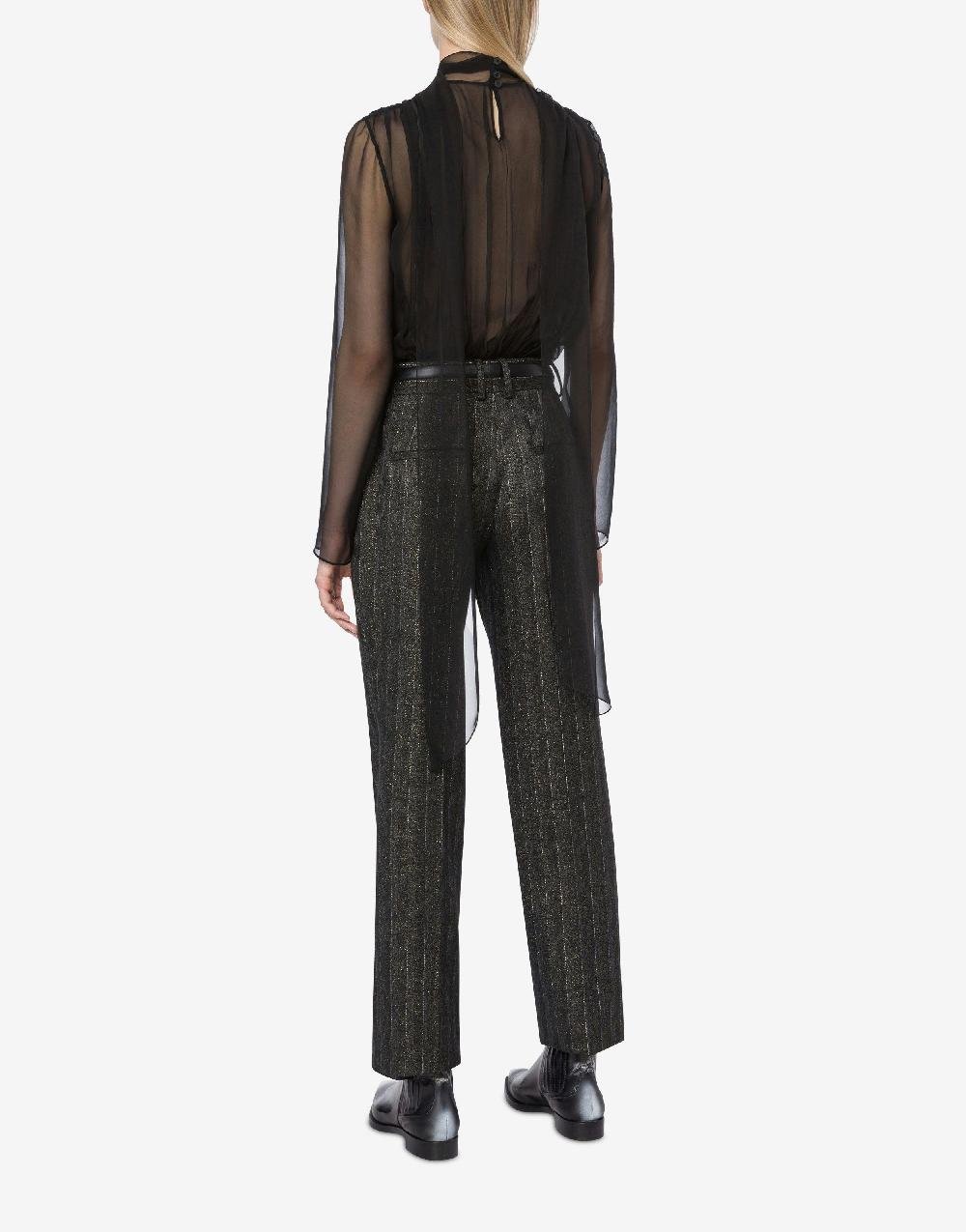 Alberta Ferretti Pantalone in gessato lurex Sconto di tempo limitato