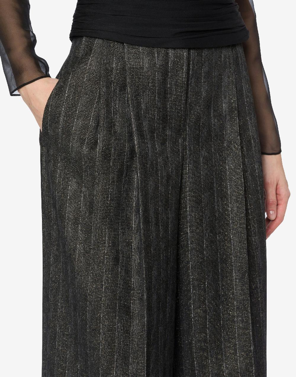 Alberta Ferretti Pantalone in gessato lurex Consegna Veloce