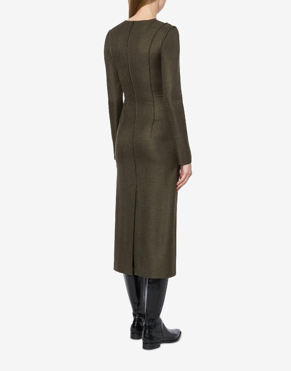 Alberta Ferretti Abito longuette in twill fiammato Offerta speciale
