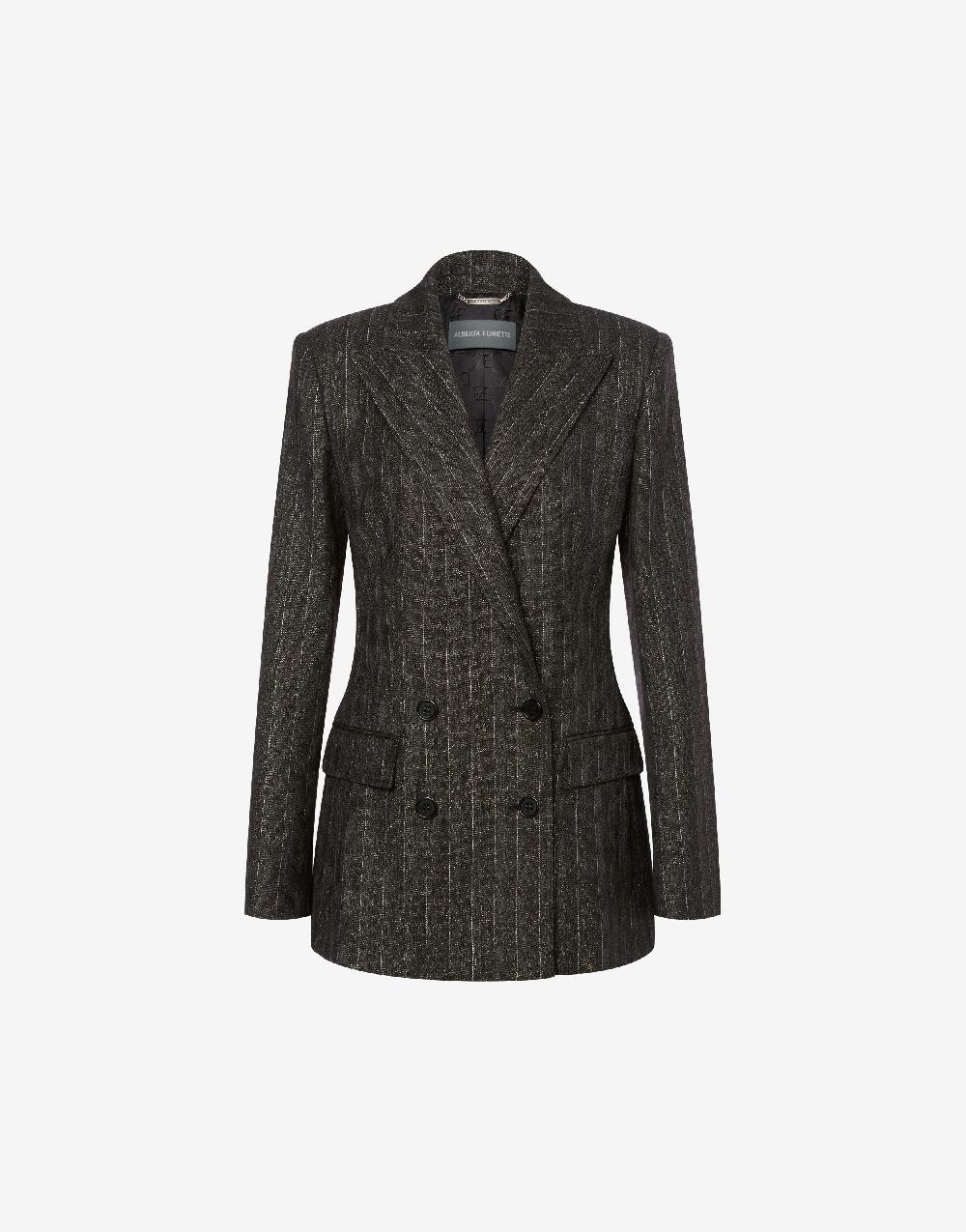 Alberta Ferretti Giacca doppiopetto in gessato lurex Shopping Online