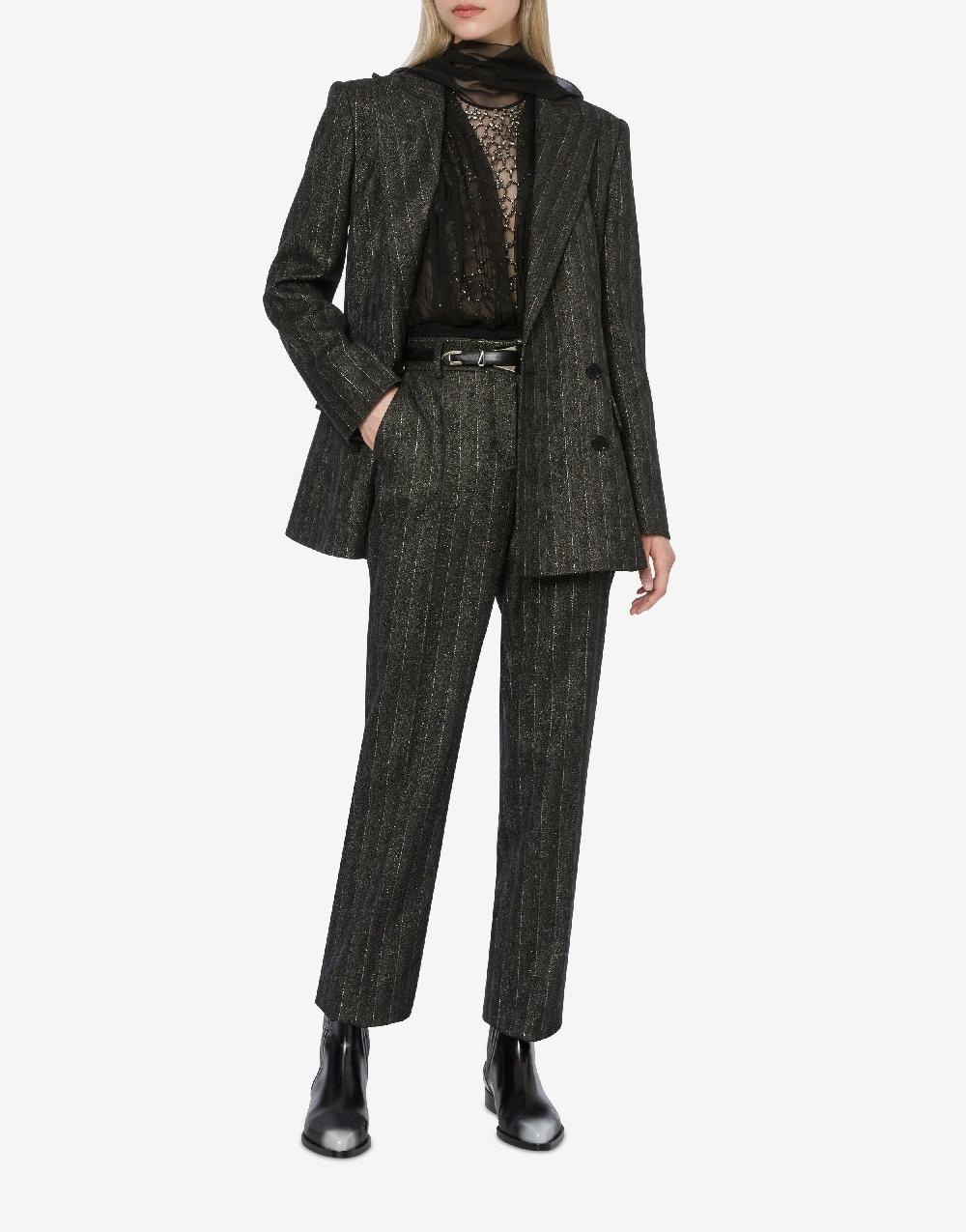 Alberta Ferretti Giacca doppiopetto in gessato lurex Shopping Online