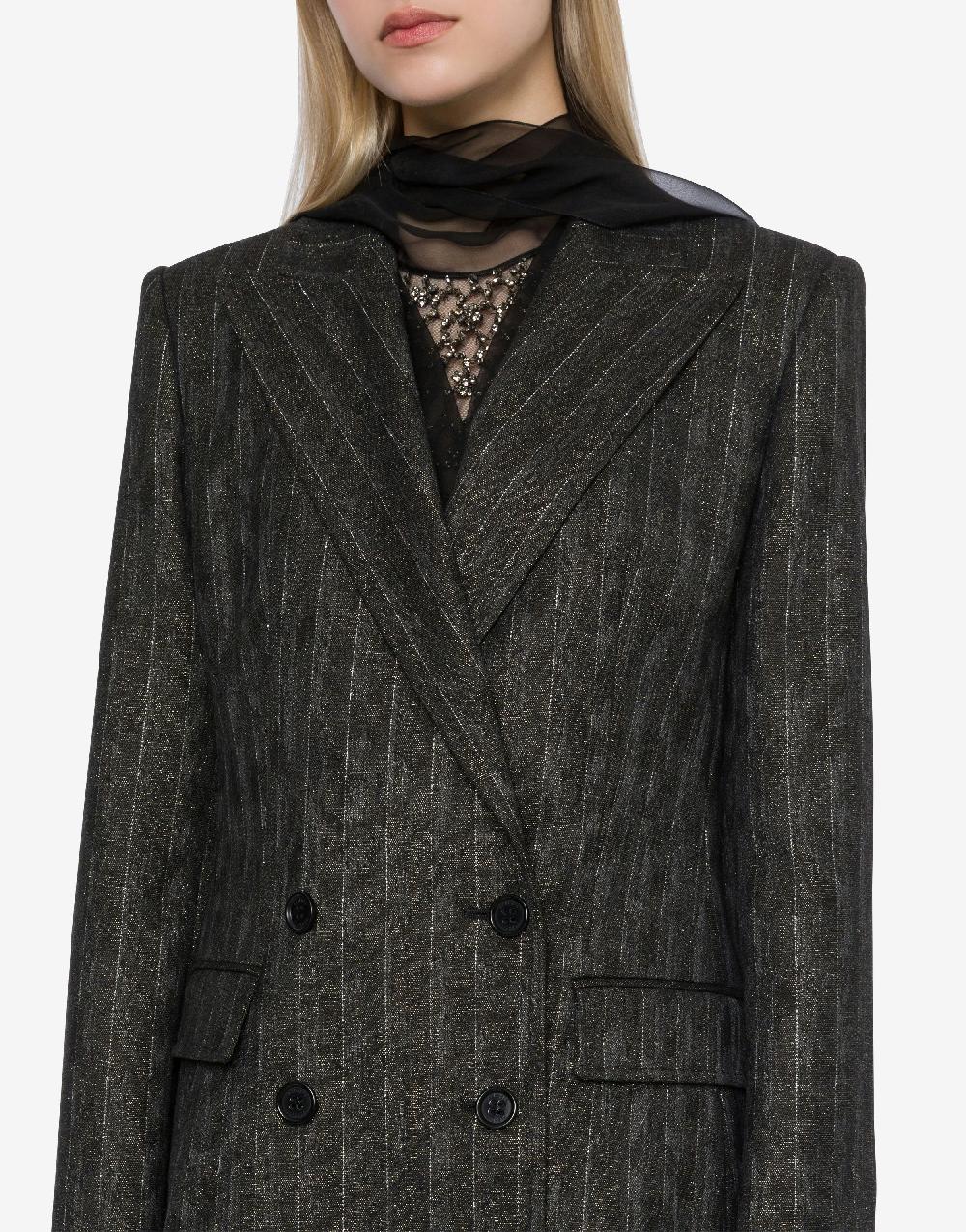 Alberta Ferretti Giacca doppiopetto in gessato lurex Shopping Online