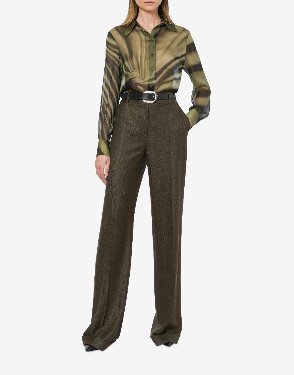 Alberta Ferretti Camicia in chiffon con stampa Drappeggio Affare Del Giorno