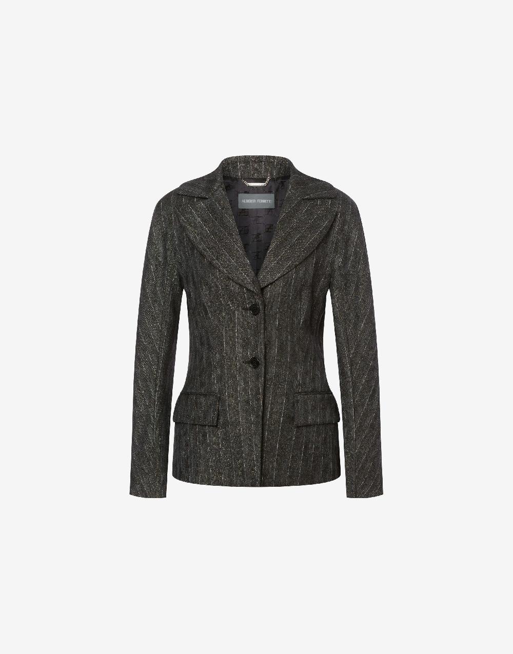 Alberta Ferretti Giacca in gessato lurex Sottocosto